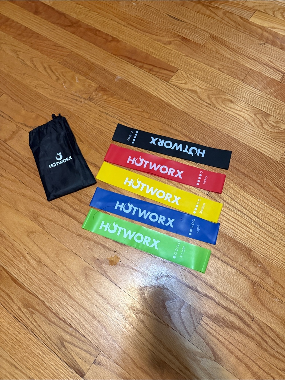 Hotworx 5-Pack Resistance Loop Bands Set - Black, Red, Yellow, Blue, Green